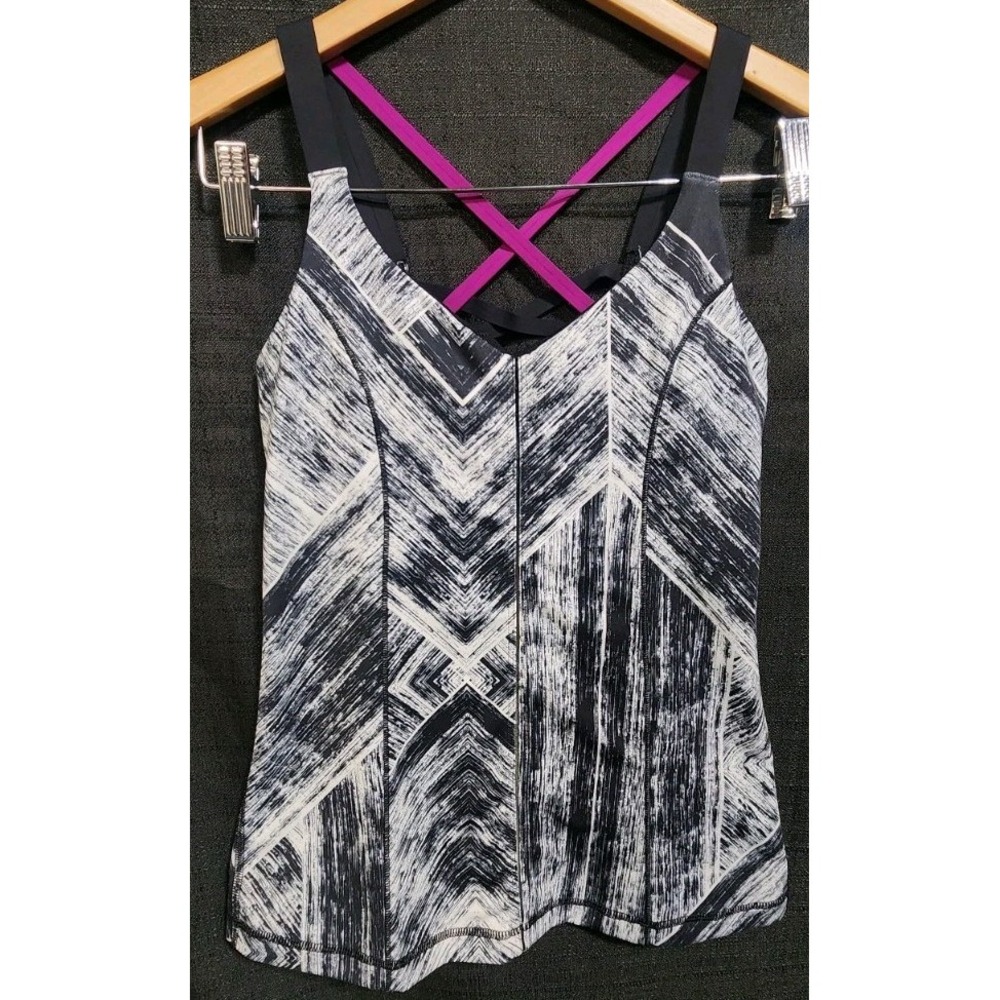 Lululemon Hot To Street Tank Heat Wave White Black Regal Plum Sz 4 NEW